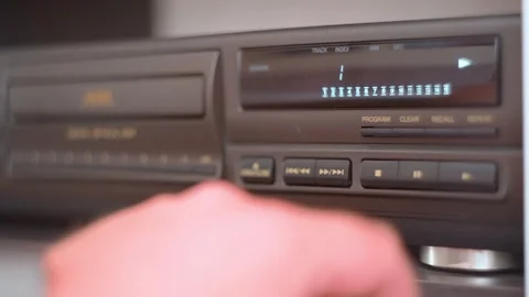 Listen to music on CDs Stock Footage 160624286