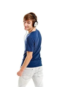 Listen music Stock Photos