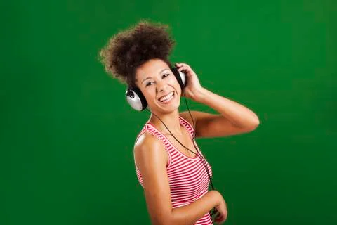 Listen music Stock Photos