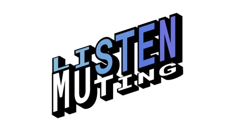 LISTEN vs MUTING, 3D Text Animation in Isometric View with Opposite Word Motion Stock Footage 314263630