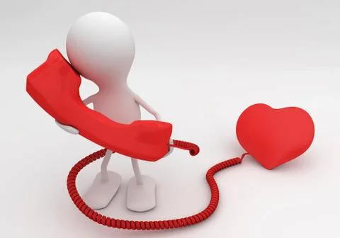 Listen to your heart. 3d rendered love concept Illustrazione stock