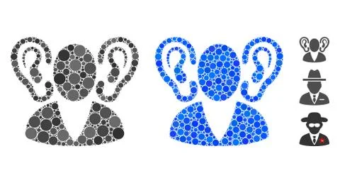 Listener Composition Icon of Circles Stock Illustration