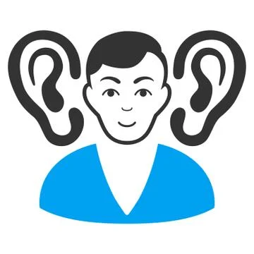 Listener Flat Icon Stock Illustration