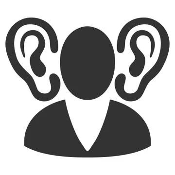 Listener Flat Vector Icon Stock Illustration
