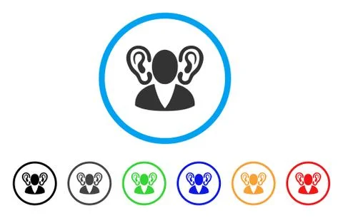 Listener Rounded Icon Stock Illustration