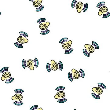 Listening and hearing noise vector seamless pattern Stock Illustration