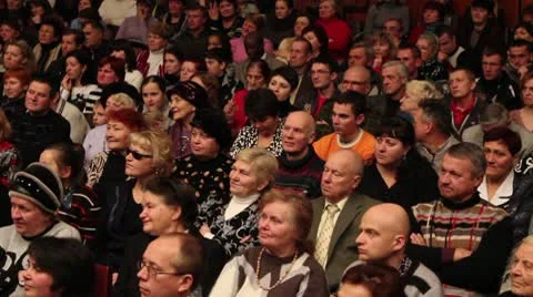 Listening crowd Stock Footage 9849018