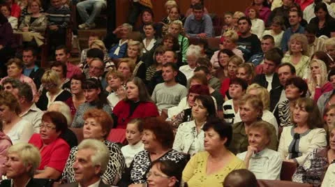 Listening crowd Stock Footage 11270576
