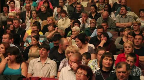 Listening crowd Stock Footage