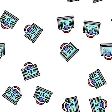Listening educational lesson of college vector seamless pattern Stock Illustration