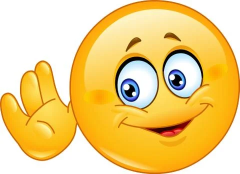 Listening emoticon Illustrazione stock