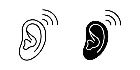Listening icon symbol. Flat Vector illustration 스톡 일러스트
