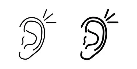 Listening icon symbol. Flat Vector illustration 스톡 일러스트