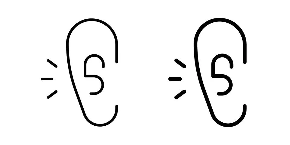 Listening icon vector design illustrations Stock Illustration