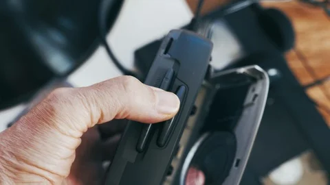 Listening to the old walkman Stock Footage 108136671