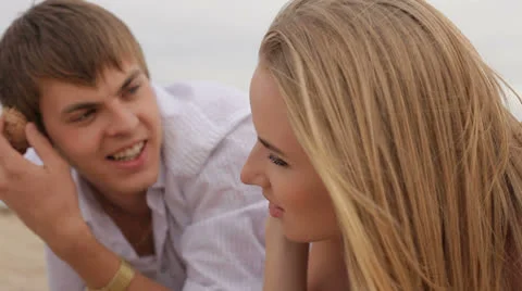 Listening To The Shells Stock-Footage 26175471