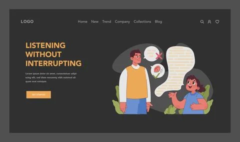 Listening without interrupting concept. Flat vector illustration Stock Illustration