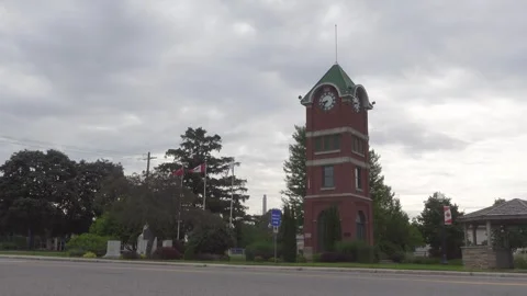 Listowel Clock Tower: Iconic Landmark in Listowel, Canada Stock Footage 277778377