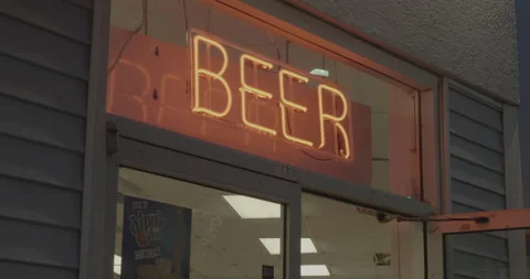 Lit Beer Sign Stock Footage 168112847