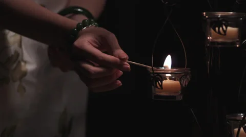 Lit candle Stock Footage 30477526