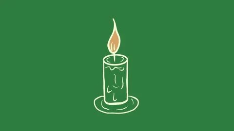 A lit candle on green background and isolated isolated on green screen Stock Footage 336892337