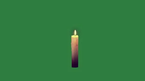 A lit candle on green screen and gesture style frame elements colorful design Stock-Footage 336053930