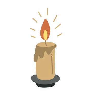 A lit candle. Wax candle Vector illustration Stock Illustration