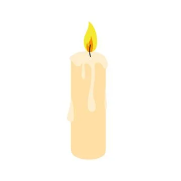 A lit candle. Wax candle Vector illustration Stock Illustration