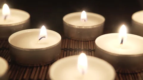 Lit Candles Stock Footage 294044136