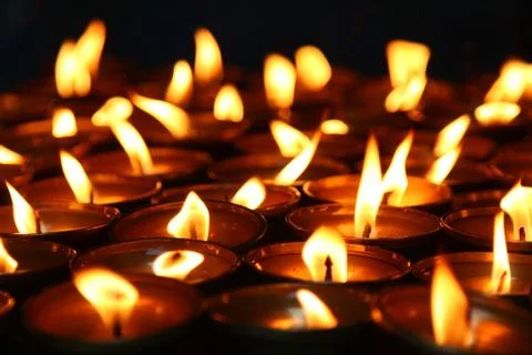 Lit candles Stock-Fotos