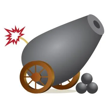 Lit Cannon Icon Stock Illustration