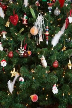 Lit christmas tree Stock Photos