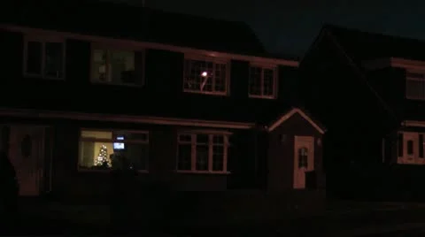 Lit Christmas tree with pretty lights in bright window Stock-Footage 14819983