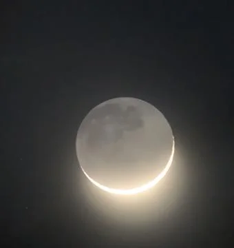 Lit Up Dark Side Moon Stock Photos