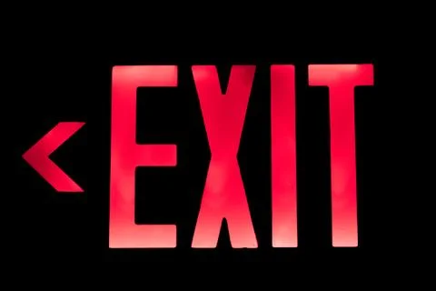 Lit Exit Sign Stock Photos