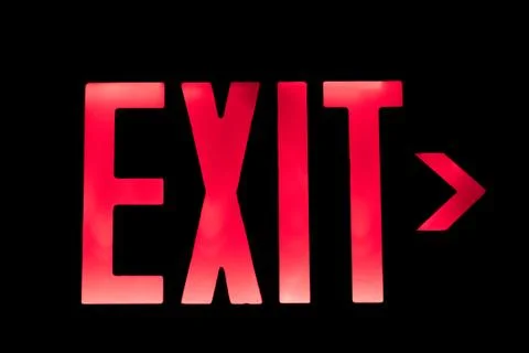 Lit Exit Sign Stock Photos