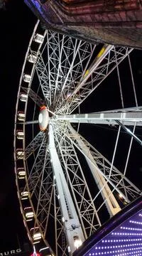 Lit up ferriswheel Stock Photos