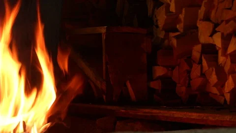 Lit the fire in the house Stock Footage 71126545
