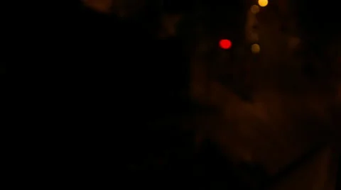 Lit Fire Tower Late At Night In Downtown Bucharest, Landmark, Tilt, Rack Focus Stock Footage 49321663