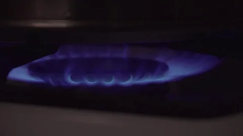Lit gas burner Video stock 84886206