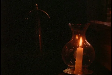 Lit hurricane lamp Stock Footage 86751896
