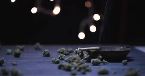 Lit Joint Smoking In Ash Tray 4k 120p Stock Footage 229010106