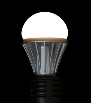 Lit led light bulb Stock Photos