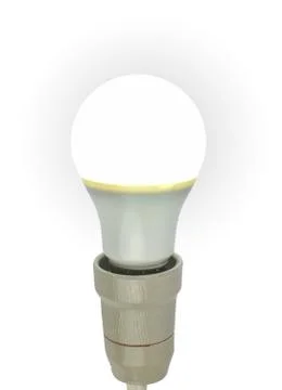Lit LED light bulb Stock Photos