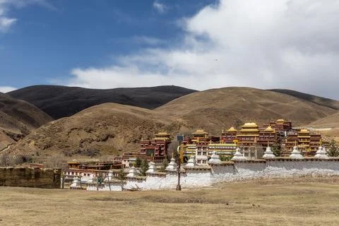 The Litang Chode Monastery was built in 1580, honoring the third Dalai Lama. It Stock Photos