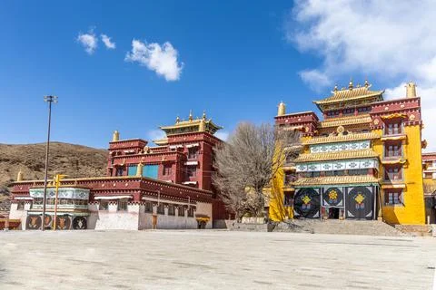 The Litang Chode Monastery was built in 1580, honoring the third Dalai Lama. It Stock Photos