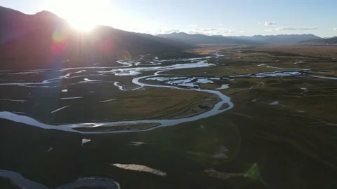 Litang River Sunset Stock Footage 167766367