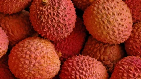 Litchi lichee lychee - litchi chinensis background tracking shot Stock Footage
