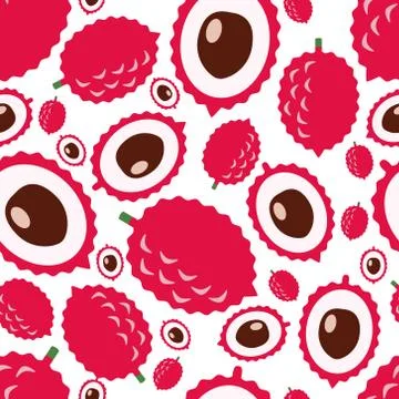 Litchi seamless pattern Stock Illustration