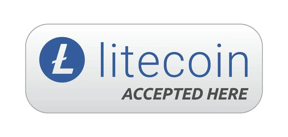Litecoin accepted here Stock Illustration